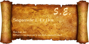 Segesvári Erika névjegykártya
