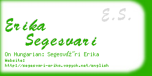 erika segesvari business card